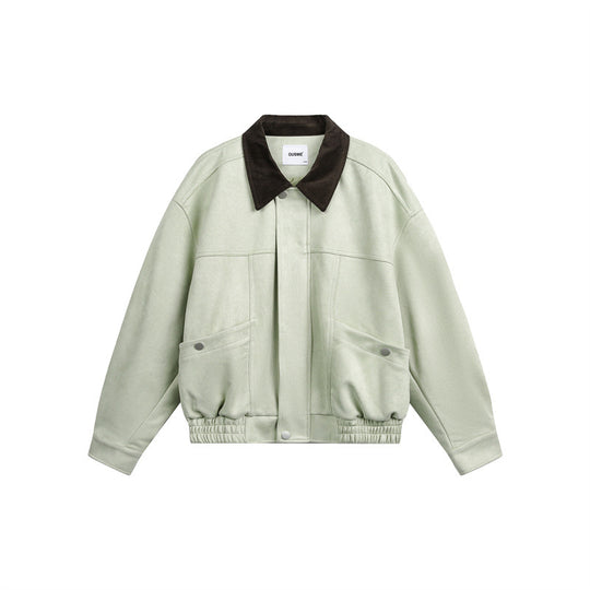 Unisex Kurz geschnittene Boxy-Blousonjacke mit Cordkragen und elastischem Bund Nord Taschen