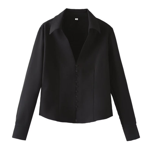 Damen Fein fließende Hemdbluse mit schmaler Knopfleiste und klassischem Hemdkragen Nord Taschen