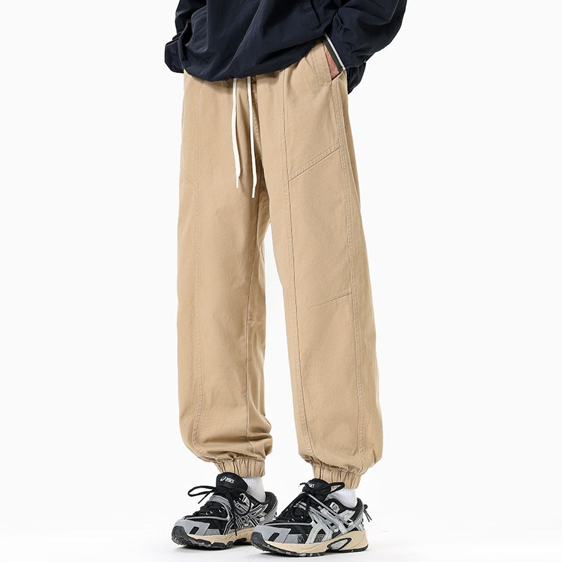 Herren Oversized Utility-Jogginghose aus robustem Baumwollmix mit Kordelbund, seitlichen Cargo‑Taschen & gerippten Bündchen Nord Taschen