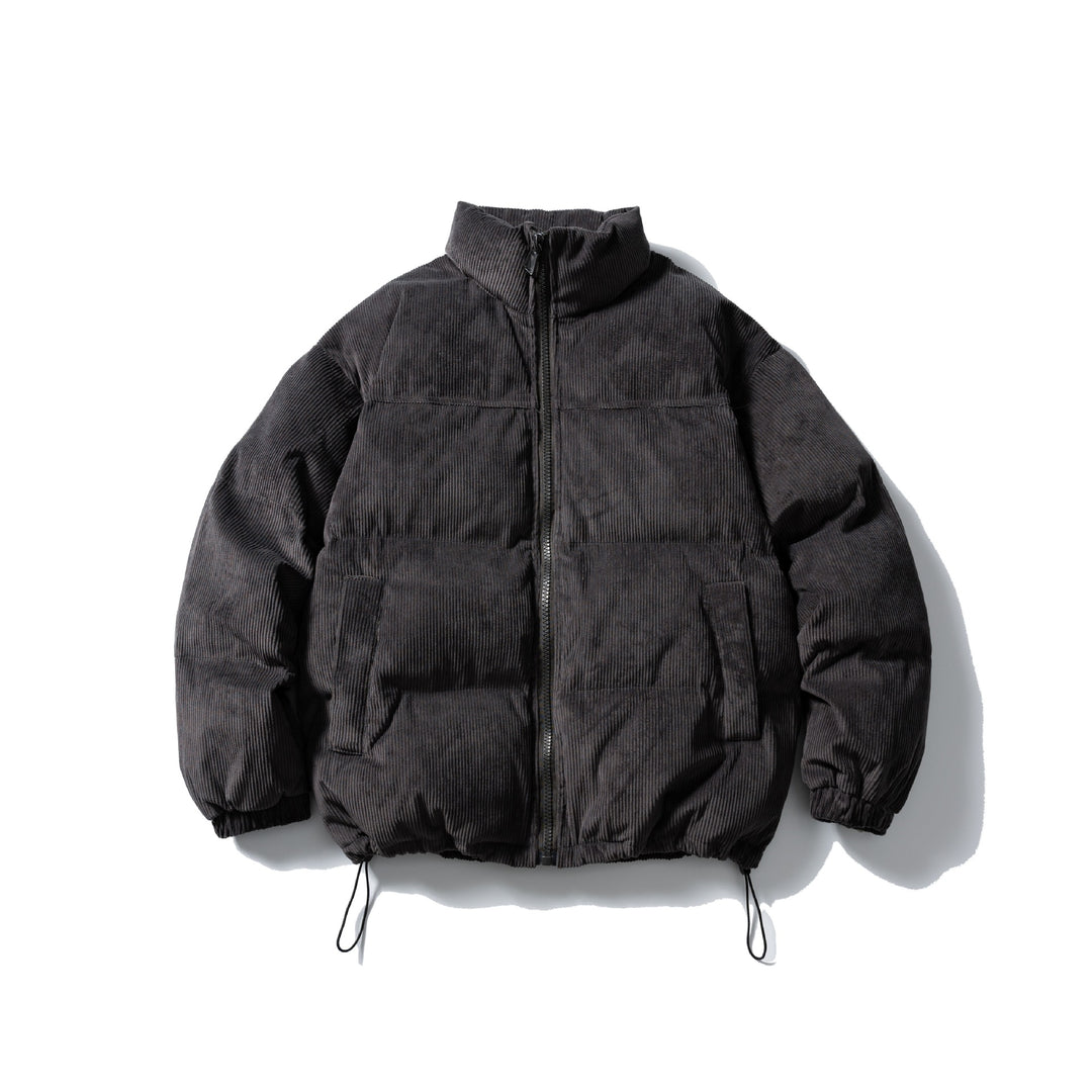 Unisex Wattierte Cord-Blousonjacke mit Stehkragen, elastischen Bündchen und Kordelzug Nord Taschen