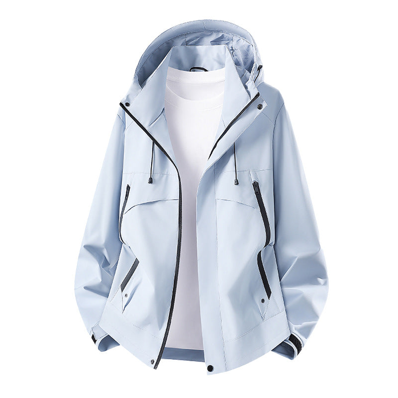 Damen Leichte wasserdichte Kapuzenjacke mit atmungsaktiver Beschichtung, Reißverschlusstaschen und verstellbaren Bündchen Nord Taschen