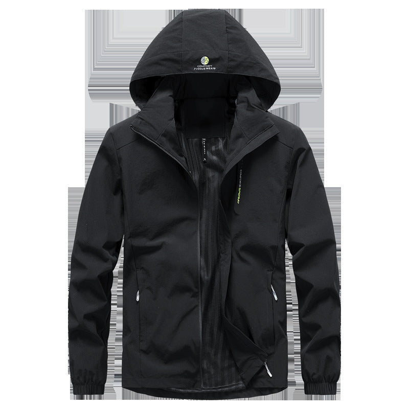 Herren leichte Softshell-Kapuzenjacke mit winddichter Membran und Reißverschlusstaschen Nord Taschen