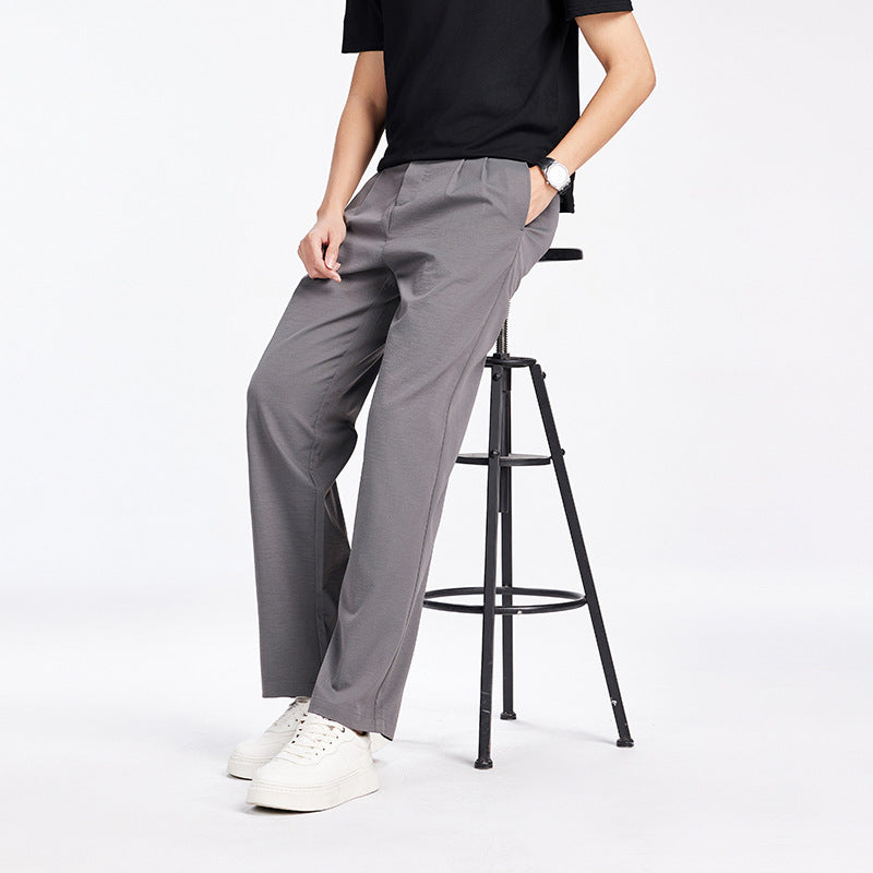 Herren Elegante Bundfalten-Stoffhose mit hoher Bundhöhe, Bügelfalte und geradem Bein Nord Taschen