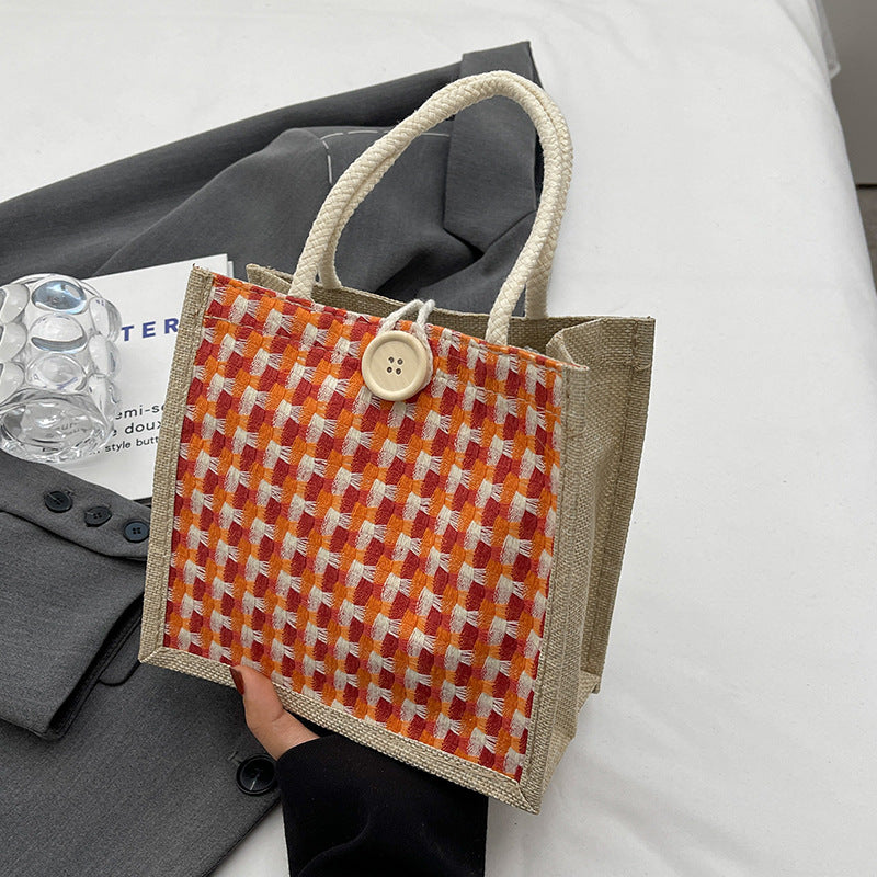 Damen Tragetasche mit geflochtenem Design und dekorativen Griffen Nord Taschen