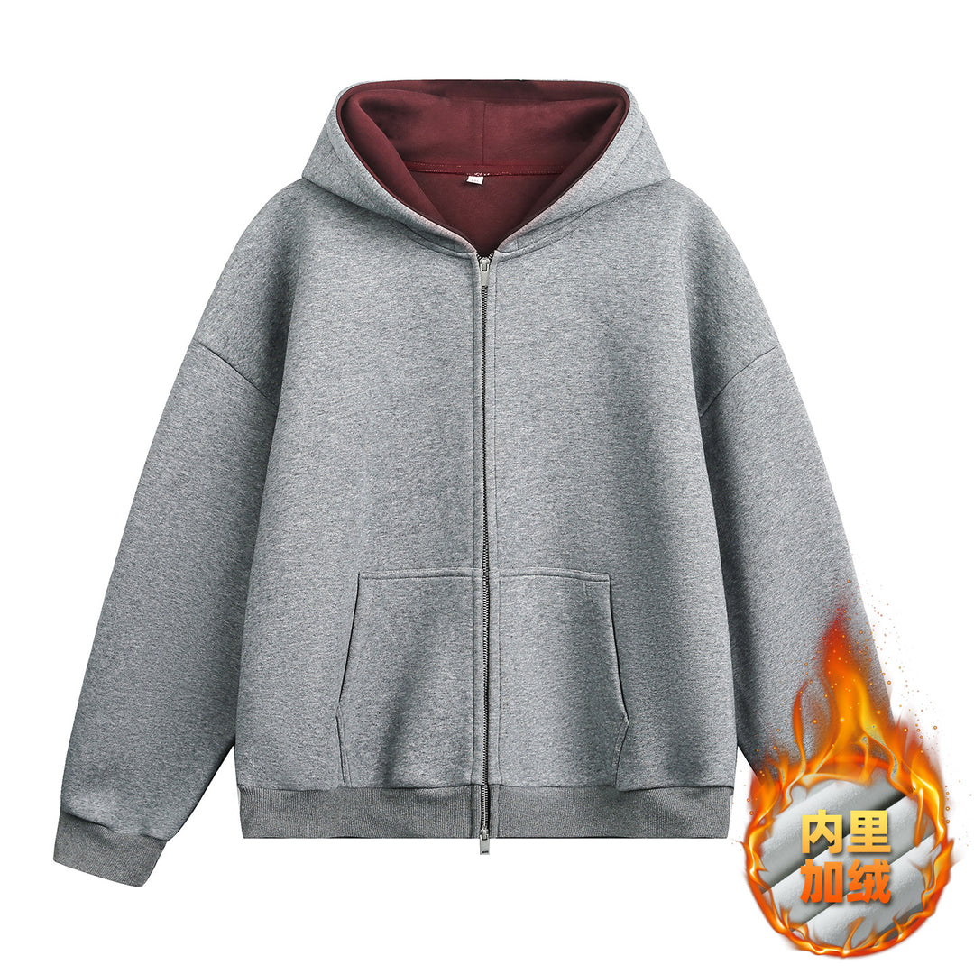 Unisex Oversize-Kapuzenjacke mit kontrastiertem Innenfutter und tiefer Kängurutasche Nord Taschen
