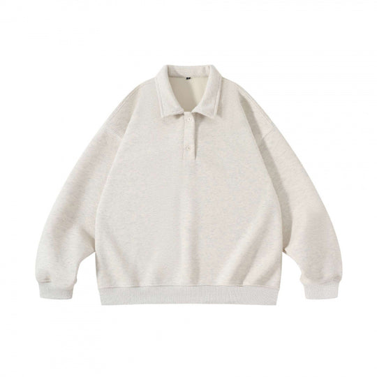 Unisex Oversize-Polo-Sweatshirt mit Henley-Knopfleiste und geripptem Saum Nord Taschen
