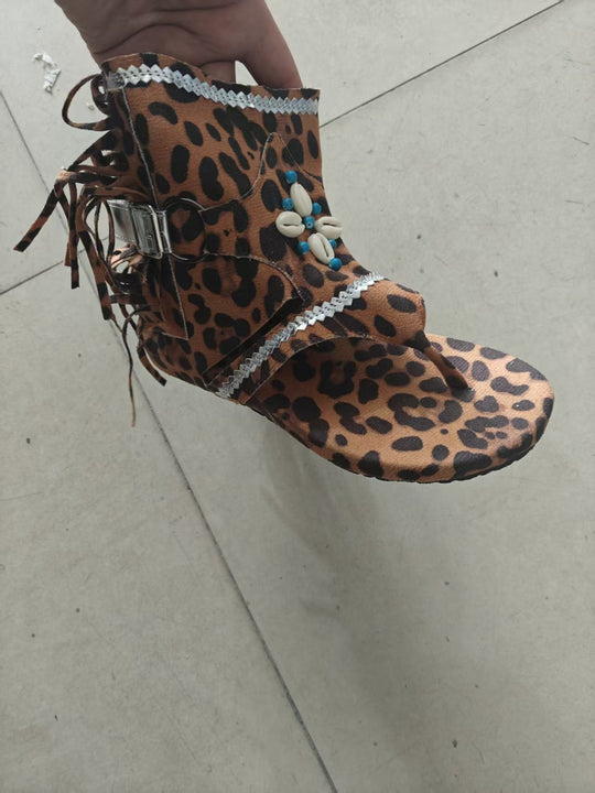 Damen Freizeitsandalen mit Fransen und detailreicher Dekoration
