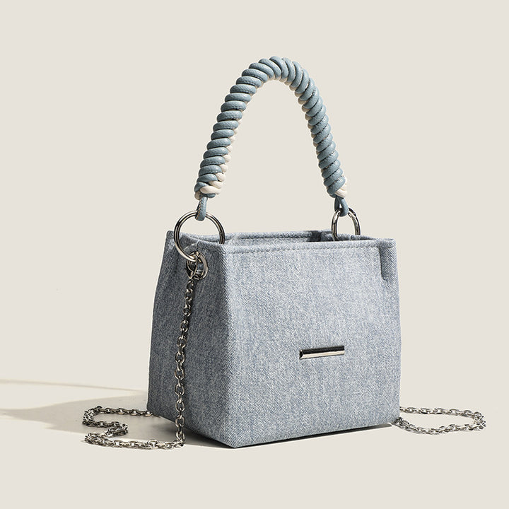 Damen Denim Mini-Handtasche mit elegantem Kettenriemen Nord Taschen