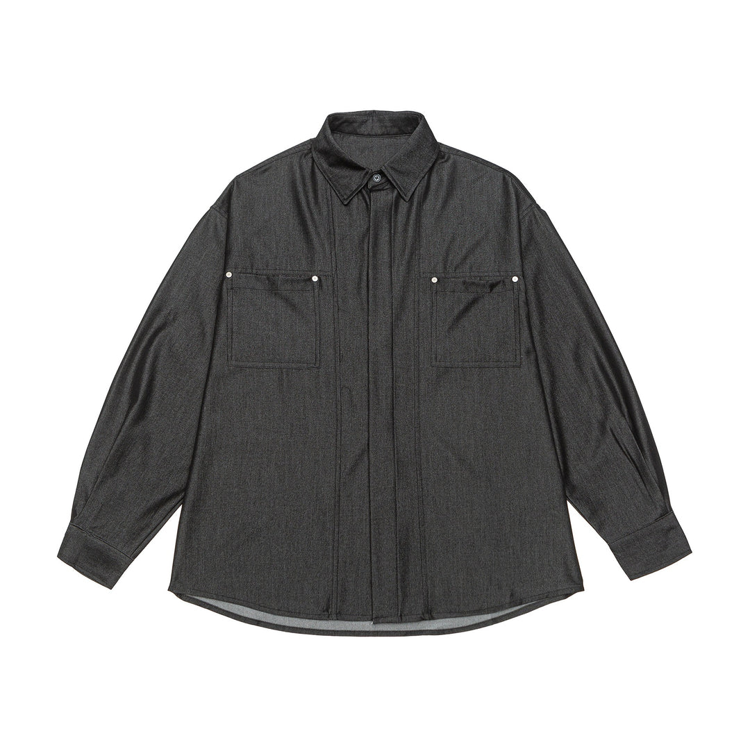 Herren Overshirt aus schwerer Twill‑Qualität mit verdeckter Knopfleiste und Brusttaschen Nord Taschen