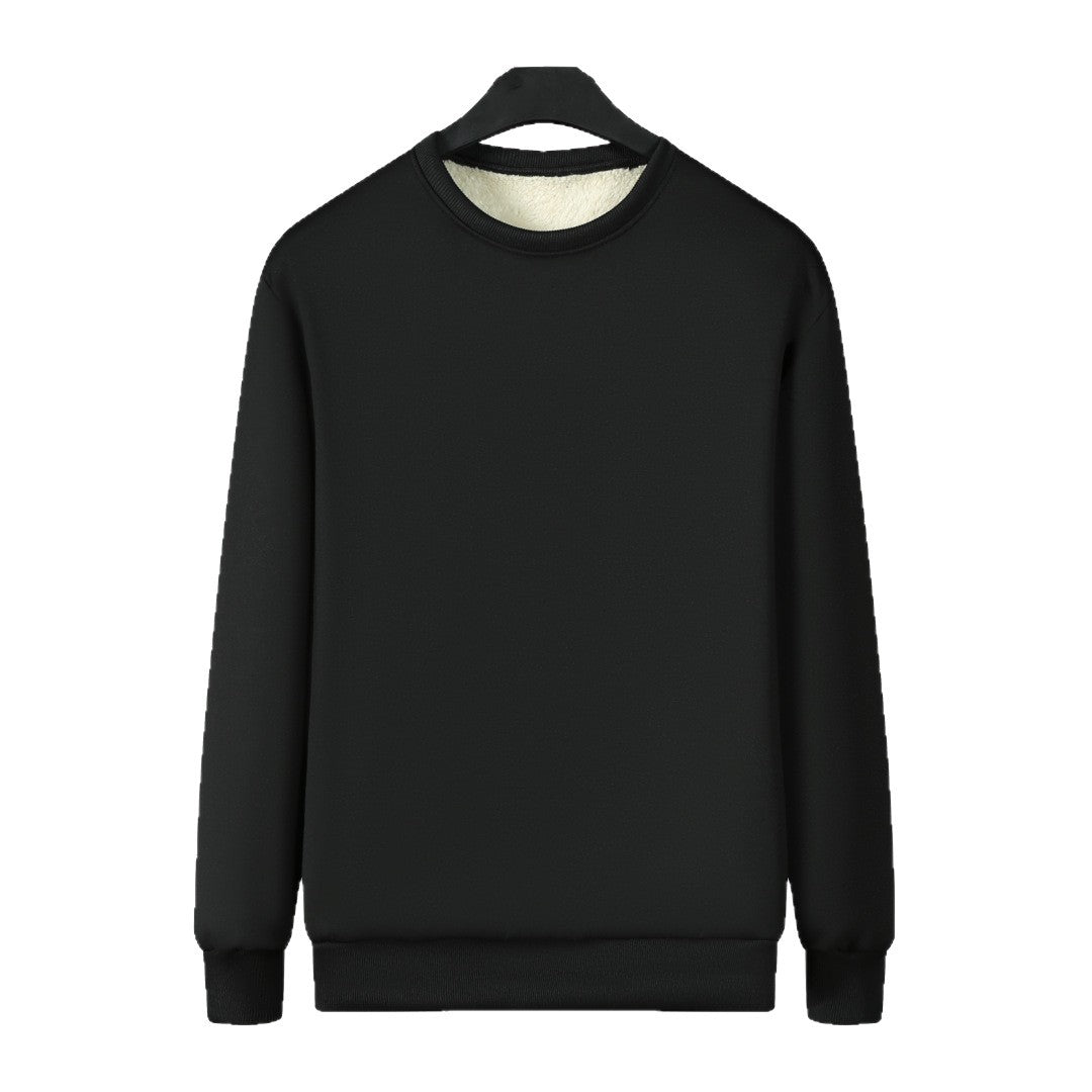 Herren Gefüttertes Rundhals-Sweatshirt mit Teddyfutter & gerippten Bündchen Nord Taschen