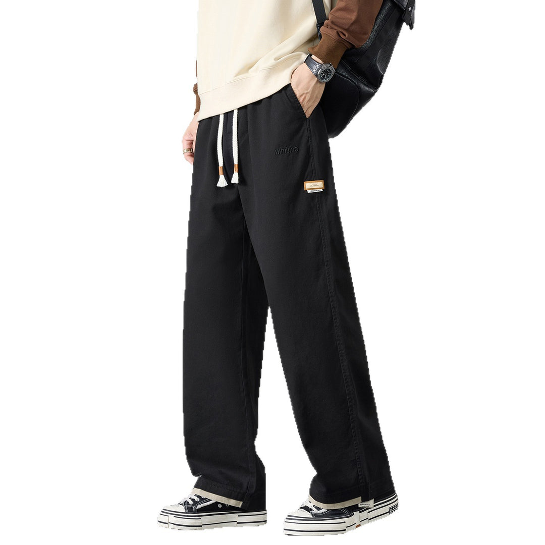 Herren Weite Baumwoll-Canvas-Hose im Wide‑Leg mit Kordelzugbund Nord Taschen