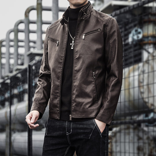 Herren Stilvolle Kunstlederjacke Nord Taschen