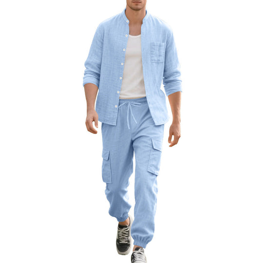 Herren lässiges Leinen-Set mit praktischen Taschen und atmungsaktiver Stoffqualität