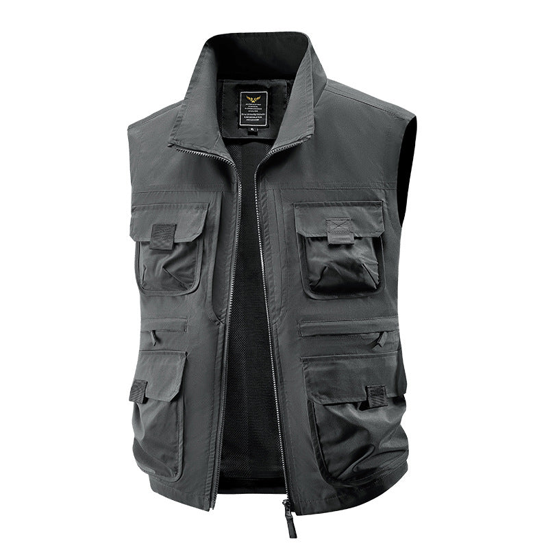 Herren taktische Multifunktionsweste mit zahlreichen Mehrzwecktaschen, leichtem Ripstop & Mesh‑Futter Nord Taschen
