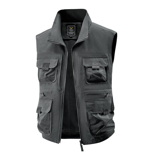 Herren taktische Multifunktionsweste mit zahlreichen Mehrzwecktaschen, leichtem Ripstop & Mesh‑Futter Nord Taschen