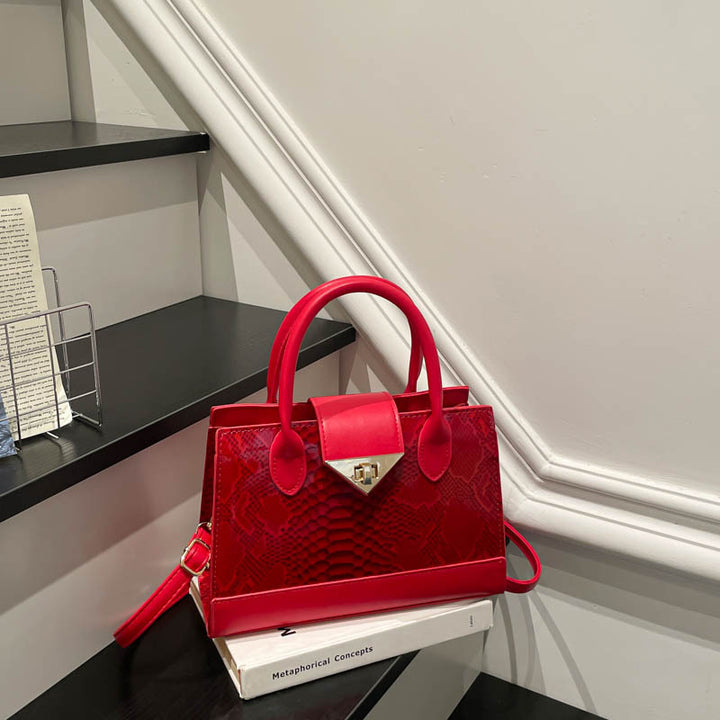 Damen elegante Handtasche mit glänzendem Schlangenhautmuster Nord Taschen