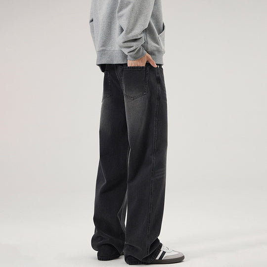 Herren Baggy-Jeans mit tiefem Schritt, verwaschener Vintage-Denim und geradem Bein Nord Taschen
