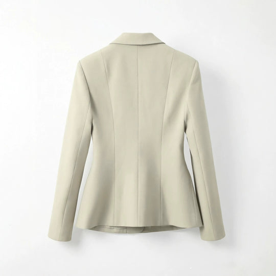 Damen Figurbetonter Ein-Knopf Business-Blazer mit Pattentaschen Nord Taschen