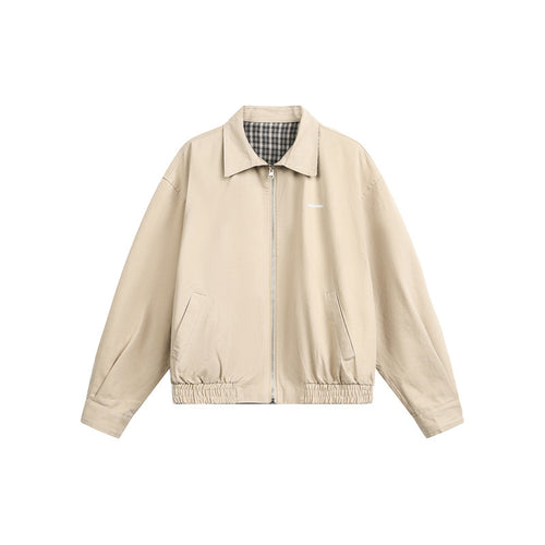 Unisex Kurzjacke im Harrington‑Stil mit Reißverschluss und kariertem Futter Nord Taschen
