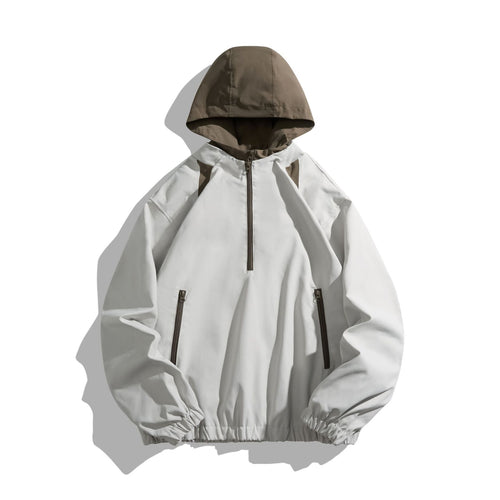 Unisex Leichter Anorak mit Kontrastkapuze und halbem Reißverschluss Nord Taschen