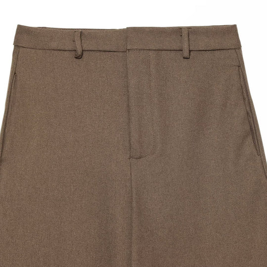 Damen Hochtaillierte konische Wolloptik-Stoffhose mit Bügelfalte und schmaler Knöchelpassform Nord Taschen