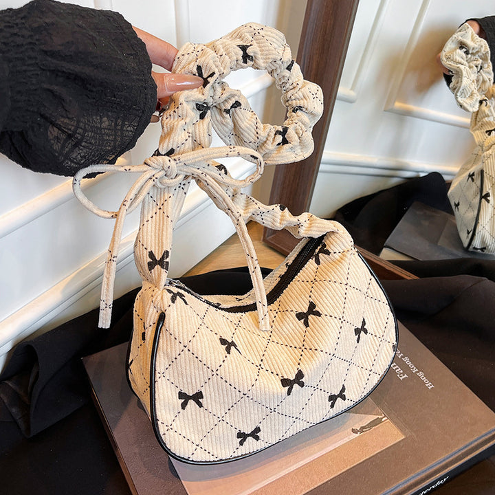 Damen Umhängetasche mit verstellbarem Kordelzug und gestreiftem Design Nord Taschen