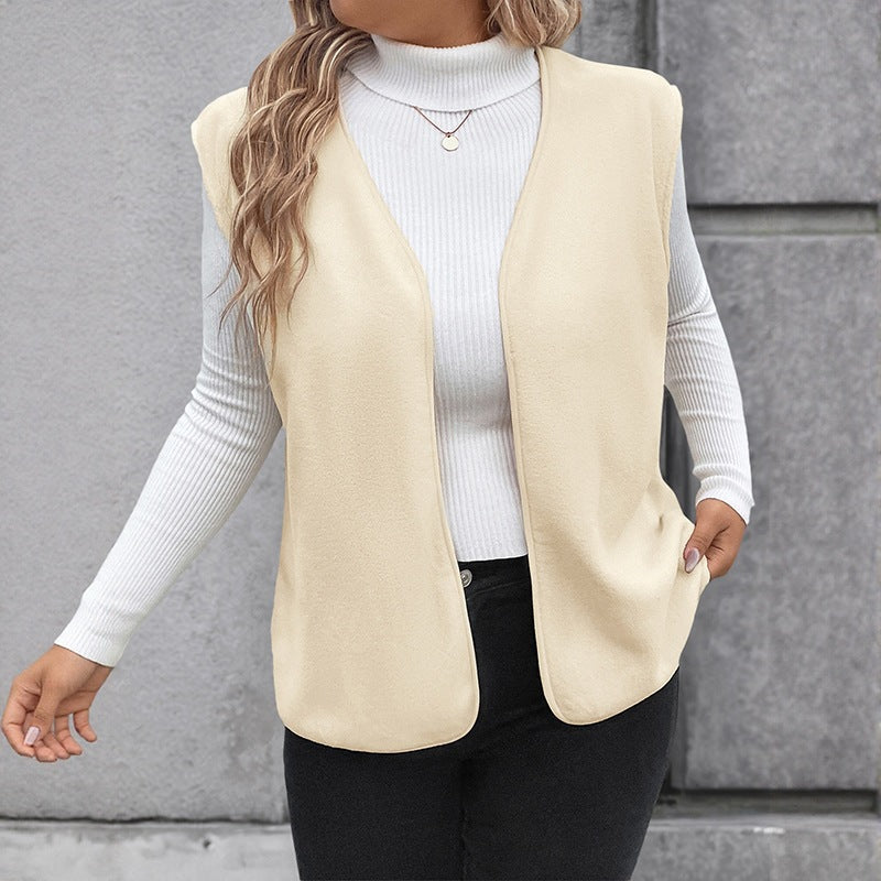 Damen Elegantes ärmelloses Blazer-Oberteil Nord Taschen