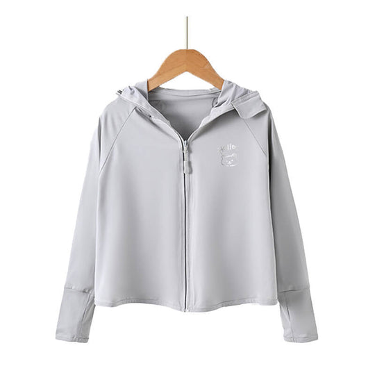 Unisex nan atmungsaktive Kinder-UV-Schutzjacke mit A-Linien-Schnitt, Kapuze und Daumenlöchern  Nord Taschen