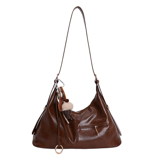 Damen Hobo-Tasche mit strukturiertem Leder und praktischem Reißverschluss Nord Taschen