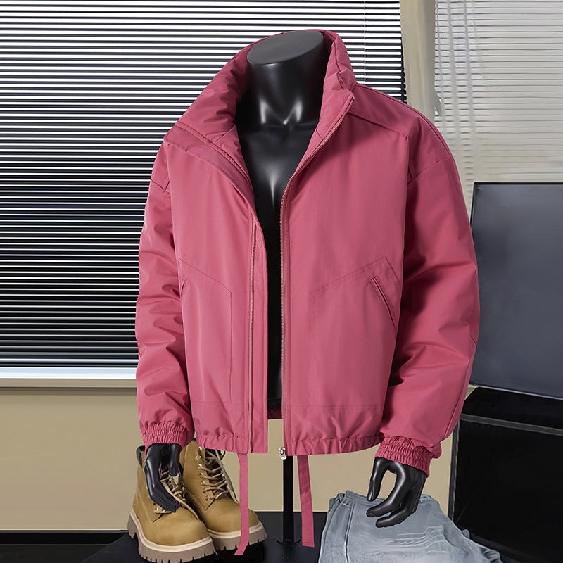 Herren Thermo‑isolierte Kurzblouson‑Jacke mit Stehkragen und Tunnelzugbund Nord Taschen