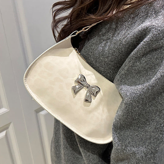 Damen modische Schultertasche mit stilvollem Schleifen-Detail Nord Taschen