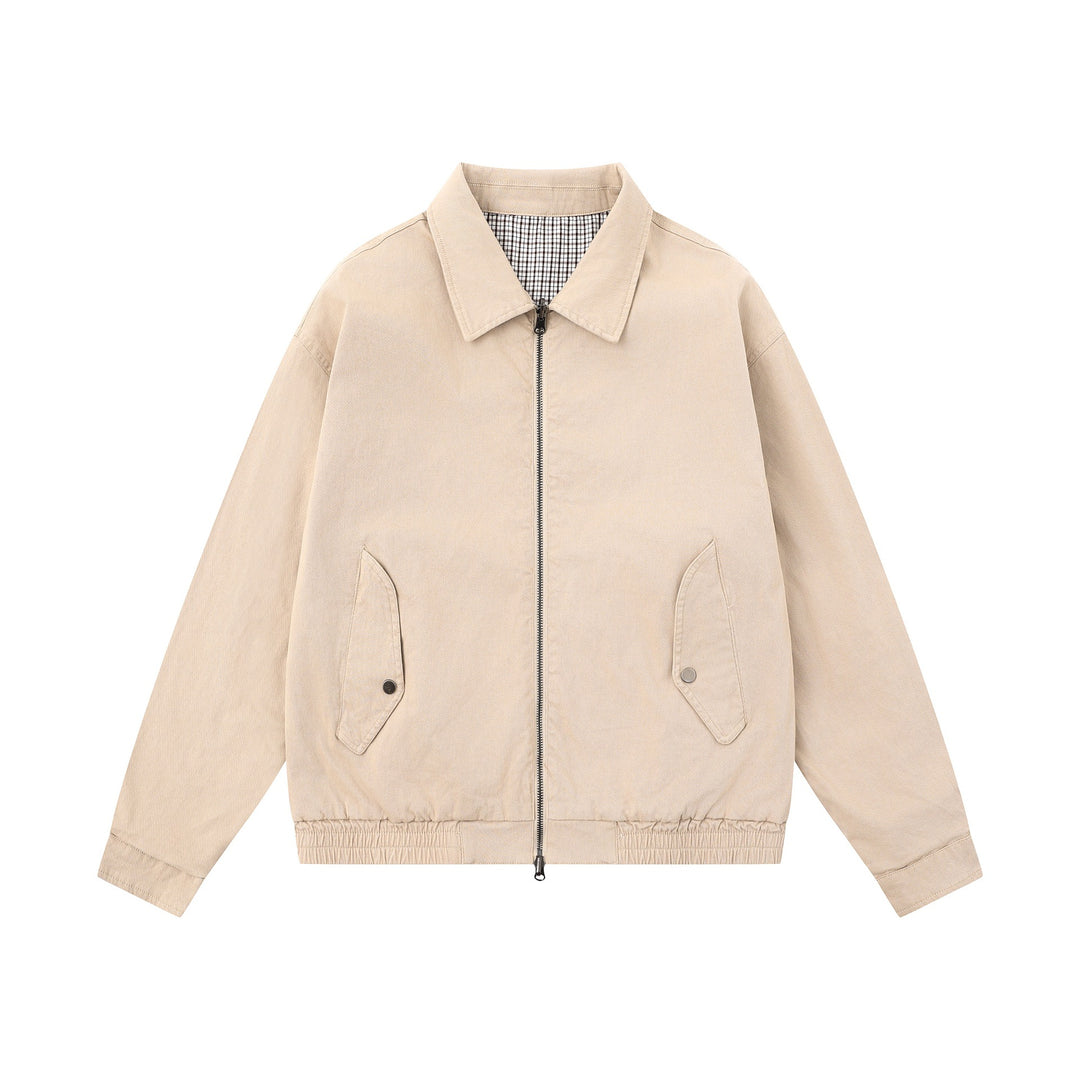 Herren Boxy-Canvas-Blousonjacke mit Reißverschluss, Pattentaschen und elastischem Saum Nord Taschen