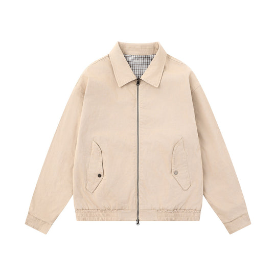 Herren Boxy-Canvas-Blousonjacke mit Reißverschluss, Pattentaschen und elastischem Saum Nord Taschen
