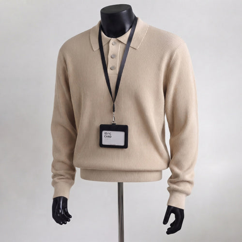 Herren Urbaner Pullover mit Kragen Nord Taschen