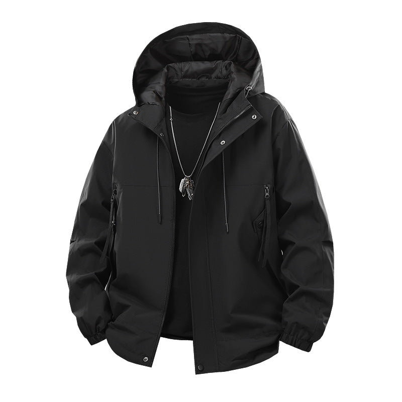 Herren Oversize Utility-Softshelljacke mit Kapuze, wasserabweisender Membran & Reißverschlusstaschen Nord Taschen