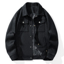 Herren Wildlederoptik Truckerjacke mit gesteppter Innenfütterung und Pattentaschen Nord Taschen