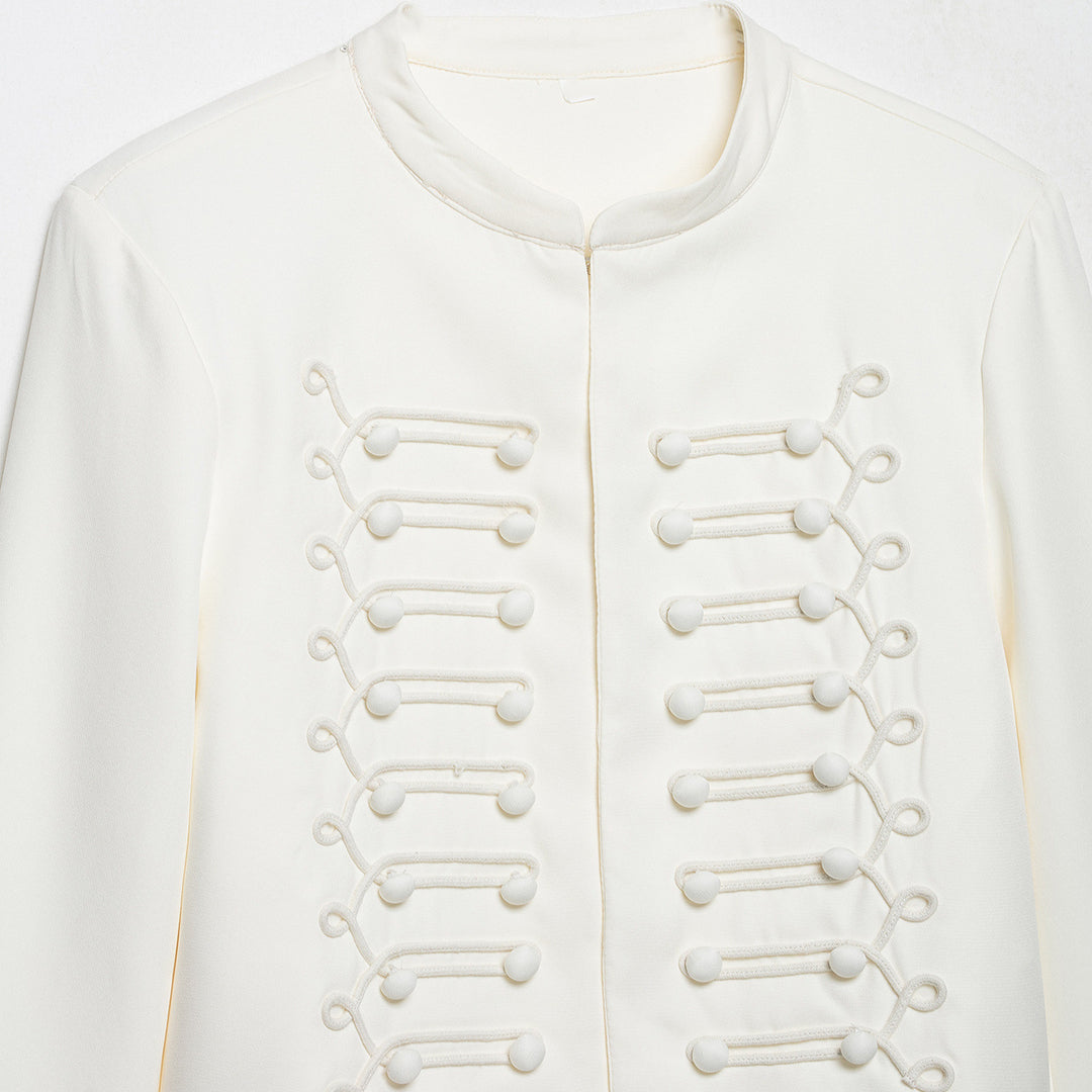 Damen Korddetail-Bolerojacke mit Stehkragen und Paraderiegel-Optik Nord Taschen