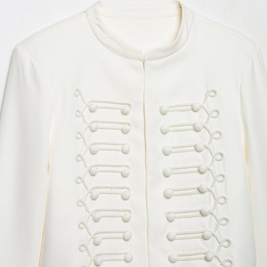 Damen Korddetail-Bolerojacke mit Stehkragen und Paraderiegel-Optik Nord Taschen