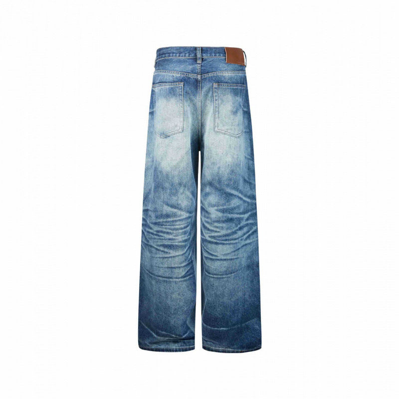 Damen taillenhohe Culotte-Jeans mit weitem Bein und ausgefransten Details Nord Taschen