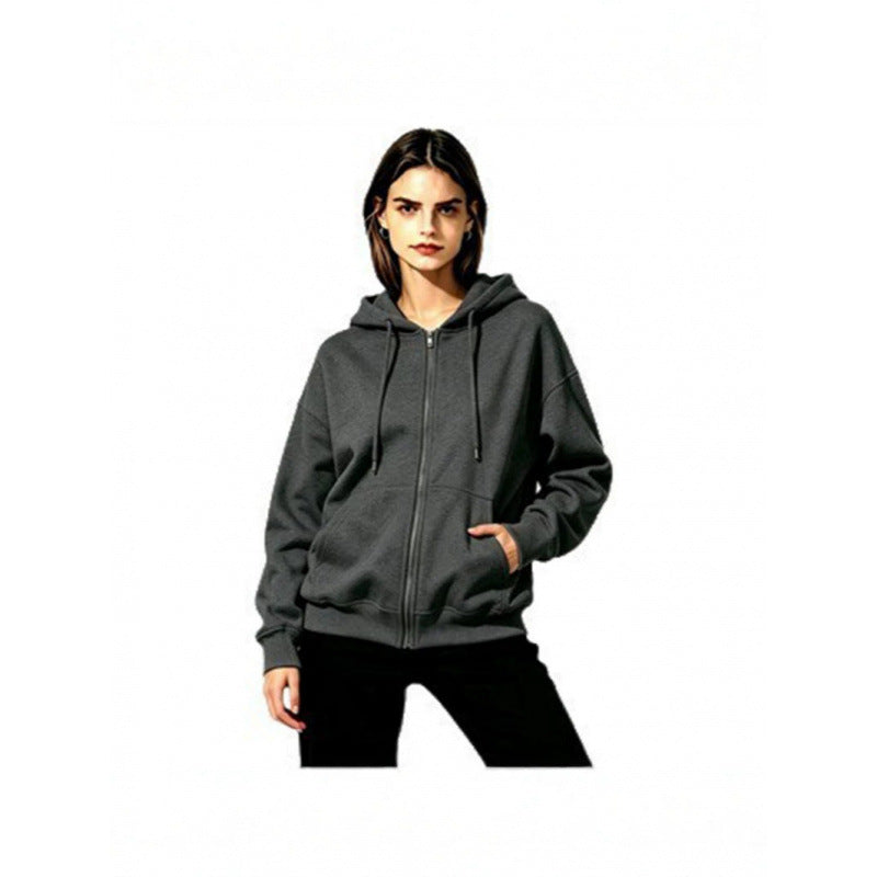 Damen Weicher Kapuzenpullover mit durchgehendem Reißverschluss Nord Taschen