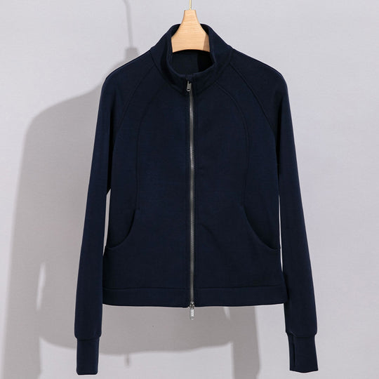 Damen Performance-Trainingsjacke mit Stehkragen und Daumenloch Nord Taschen