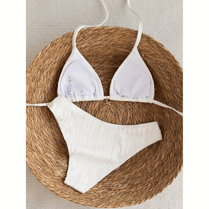 Damen Triangel-Bikini mit raffinierter Rippstruktur