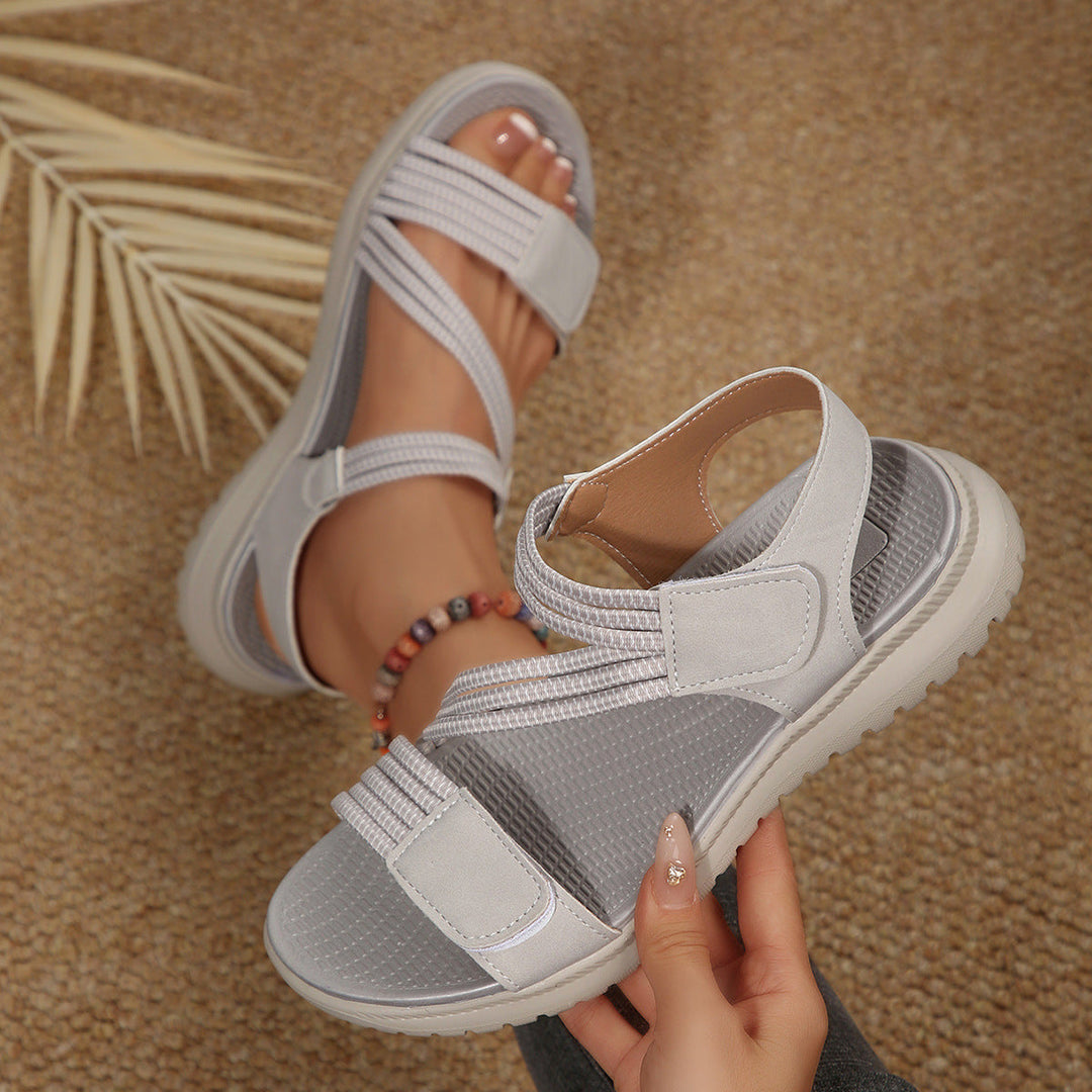 Damen Bequeme Sport-Sandalen mit elastischen Riemen und rutschfester Laufsohle