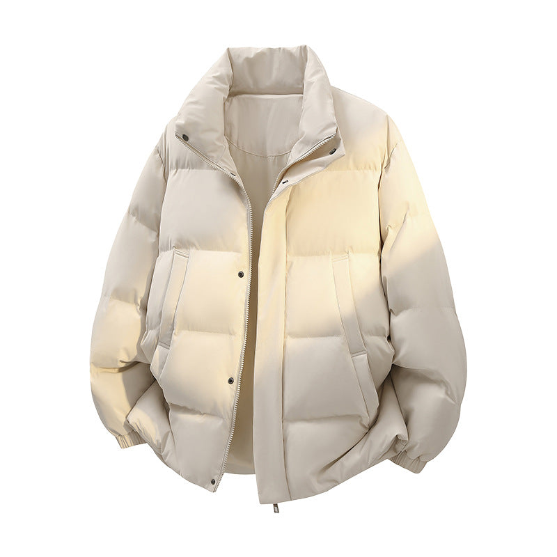Herren Kurz geschnittener Oversize-Puffer mit Stehkragen, Druckknopfblende und verdecktem Reißverschluss Nord Taschen