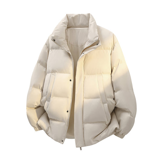 Herren Kurz geschnittener Oversize-Puffer mit Stehkragen, Druckknopfblende und verdecktem Reißverschluss Nord Taschen
