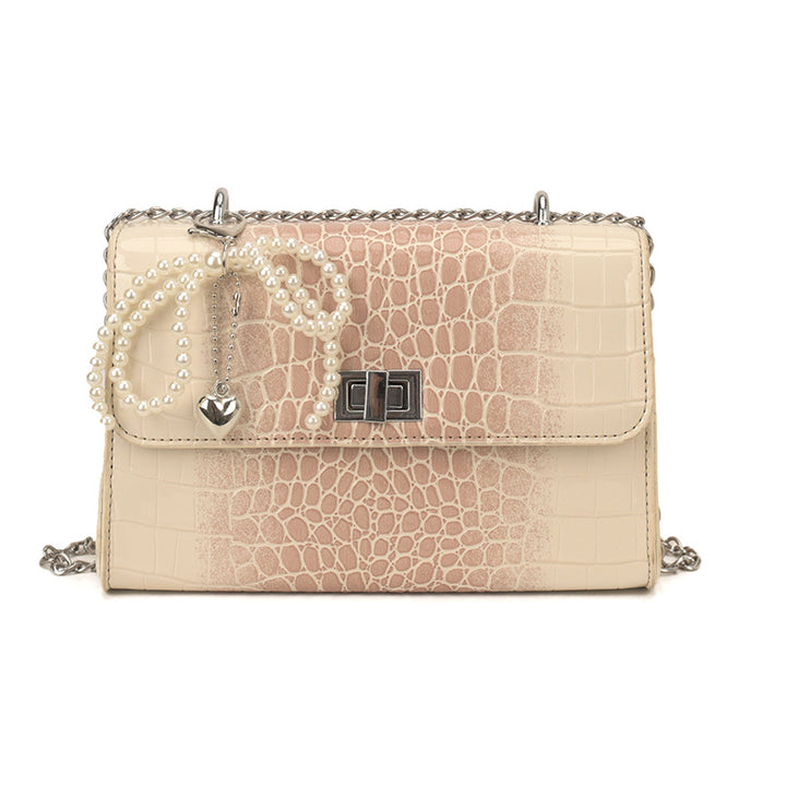 Damen elegante Kettenhandtasche mit strukturiertem Krokodil-Design Nord Taschen