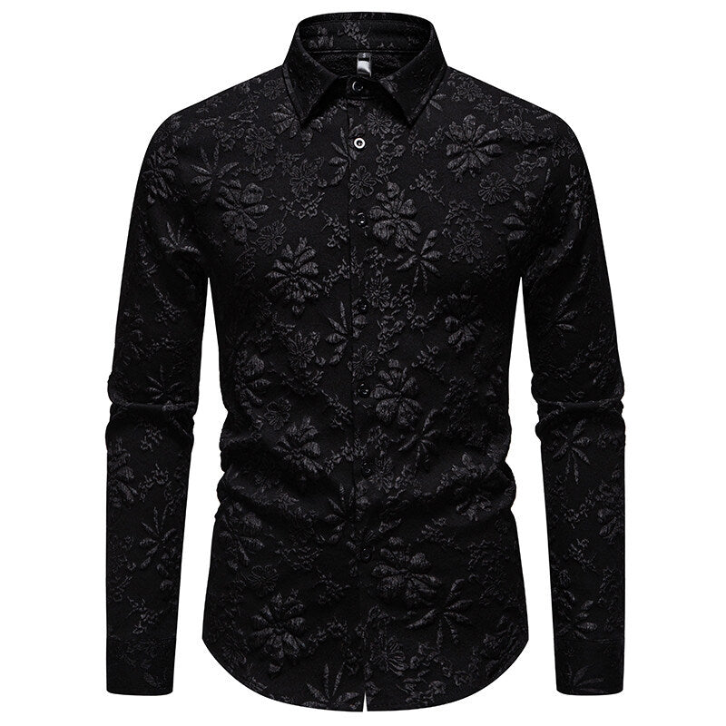 Herren Langarmhemd mit strukturiertem Design