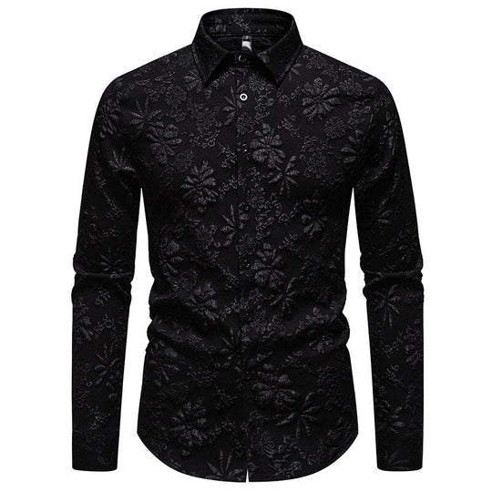 Herren Langarmhemd mit strukturiertem Design