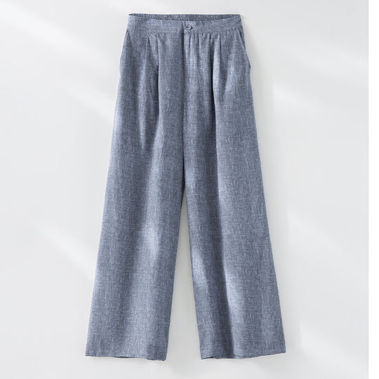 Damen Weite Plissee-Hose mit hohem Elastikbund und Relaxed-Fit Nord Taschen