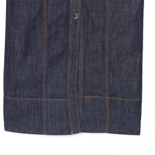 Damen Ärmelloses Jeansmaxikleid mit Hemdkragen, taillierter Silhouette und durchgehender Druckknopfleiste Nord Taschen